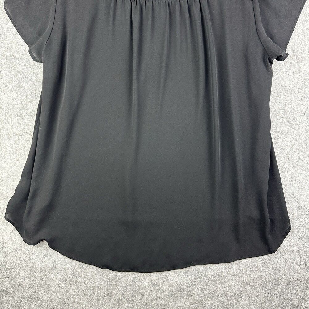 Torrid Blouse Top Womens Plus Size 2X Black Georgette Zip Career Office Hi Low* - Picture 6 of 13